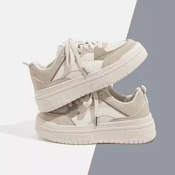 Белые туфли на платформе, подходящие по цвету, женская обувь, осень 2024 года, универсальная спортивная обувь для детей, повседневная обувь для занятий спортом с увеличением высоты 40