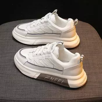 Белые туфли на платформе, женские осенне-зимние новые резиновые туфли с мягкой подошвой, туфли на плоской подошве, маленькие высококачественные повседневные спортивные туфли 35