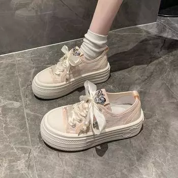 Белые туфли на толстой подошве и повседневные туфли для сёрфинга 35 розовый