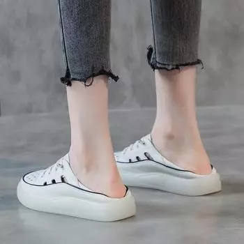 Белые туфли на толстой подошве из кожи на плоской подошве 35 белый