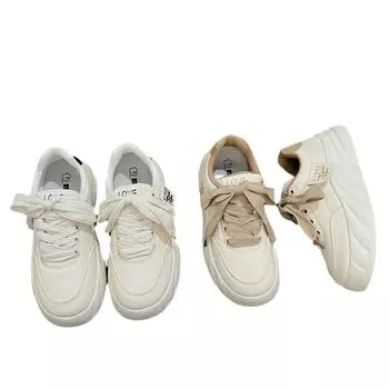 Белые туфли на толстой подошве, новые удобные туфли на мягкой подошве, повседневная и универсальная спортивная обувь 35