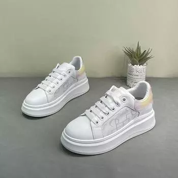 Белые туфли на толстой подошве, новые весенние женские весенние туфли из натуральной мягкой кожи с сеткой, дышащая универсальная повседневная спортивная обувь 35 розовый