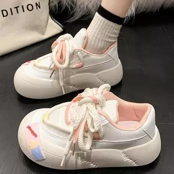 Белые туфли на толстой подошве Симпатичные туфли Увеличивающие рост Бордовые туфли 35 синий