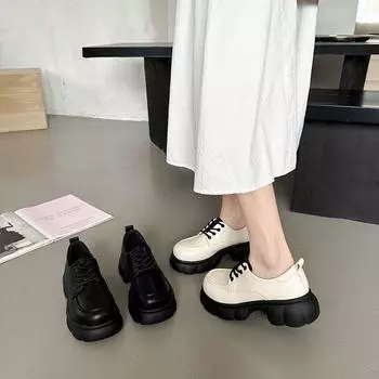 Белые туфли на толстом каблуке с круглой головкой, женские летние туфли в стиле ретро «Мэри Джейн», модные и удобные 35 чёрный