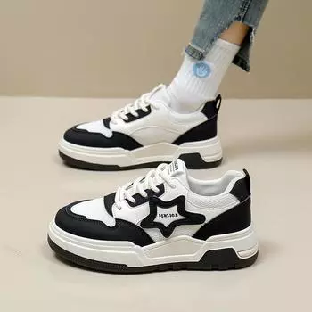 Белые туфли. Новые весенние универсальные повседневные модные туфли Ins. Модные кроссовки на толстой подошве. 35