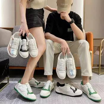 Белые туфли. Новые женские дышащие универсальные рваные кроссовки из натуральной кожи. Мужская повседневная спортивная обувь для бега в тон. Мужская повседневная обувь Tide. 35