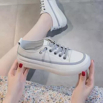 Белые туфли Повседневная обувь на плоской подошве 35 чёрный