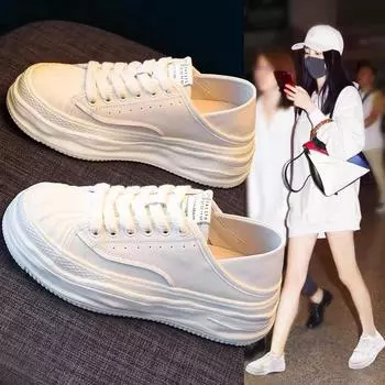 Белые туфли. Повседневные летние универсальные туфли на платформе. Легкие двусторонние повседневные кроссовки. 35 белый