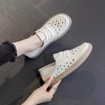 Белые туфли Повседневные туфли Кожаные туфли Одиночные туфли Плоские туфли 35 белый