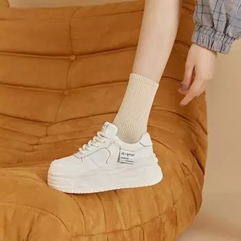 Белые туфли с толстой подошвой Повседневная обувь Бордовые туфли 35 чёрный