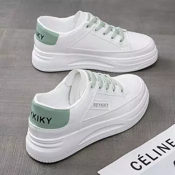 Белые туфли, смешанная партия, новые весенне-осенние кроссовки с мягкой подошвой из искусственной кожи, базовые женские повседневные кроссовки для женщин 35