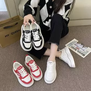 Белые туфли Wave на толстой подошве, женские весенние новые нишевые универсальные повседневные спортивные кроссовки со звездами 35