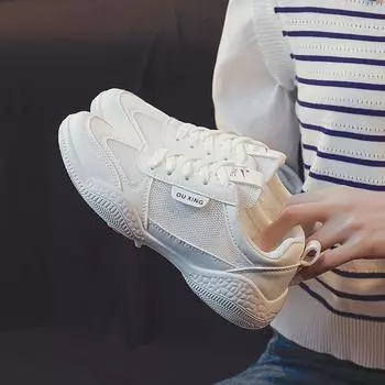 Белые туфли, женская новая обувь для весны, студенческие повседневные кроссовки на платформе Street Shot 35 белый