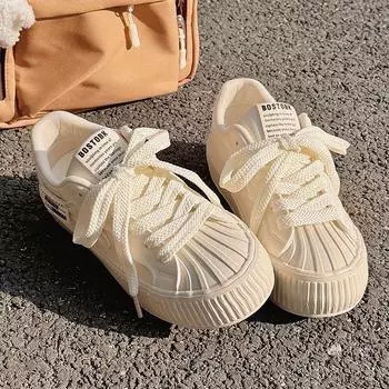 Белые туфли, женская обувь, летние новые туфли с ракушечным носком, модные универсальные туфли, подходящие к юбке. 35 белый