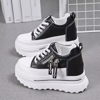 Белые туфли женские дышащие повседневные на толстой подошве универсальные 35 белый