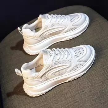 Белые туфли женские летние тонкие новые сетчатые дышащие спортивные повседневные весенние туфли Ins Fashion 35 белый