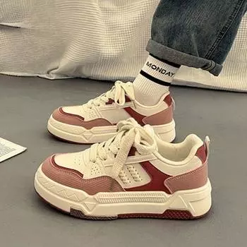 Белые туфли, женские модели на весну и осень, новые популярные модели, обувь для серфинга, универсальная обувь для студентов, для занятий спортом в кампусе. 35 розовый