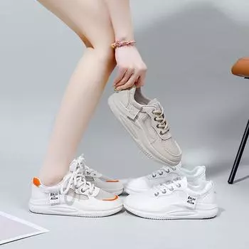 Белые туфли женские новые летние студенческие универсальные повседневные модные туфли на толстой подошве модные кроссовки 35