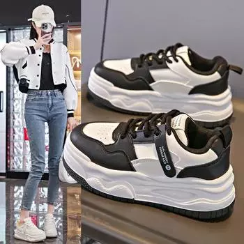 Белые туфли, женские новые туфли для увеличения роста, женские туфли для занятий уличной фотографией на толстой подошве 35 белый