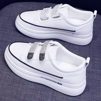 Белые туфли женские новые весенние универсальные туфли для сноуборда студенческие дышащие туфли на плоской платформе нескользящие повседневные туфли-лодочки с мягкой подошвой 35 белый