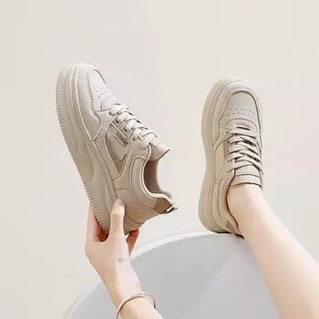 Белые туфли женские осенние новинки для женщин-студенток с толстой подошвой универсальные повседневные спортивные туфли для сноуборда для женщин 35