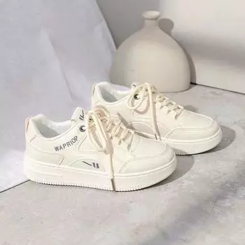 Белые туфли, женские осенние новые резиновые женские туфли на мягкой подошве со шнуровкой, однотонные универсальные повседневные кроссовки, смешанная партия 35