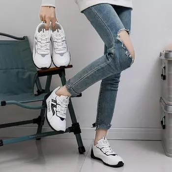 Белые туфли женские осенние новые студенческие туфли модные универсальные туфли на плоской подошве удобные дышащие повседневные туфли 35