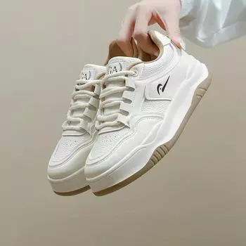 Белые туфли женские осенние новые студенческие туфли модные универсальные туфли с толстой подошвой повседневная обувь весна и осень 35 чёрный