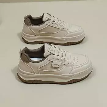 Белые туфли женские осенние новые студенческие туфли модные универсальные туфли с толстой подошвой повседневная обувь весна и осень 35 чёрный