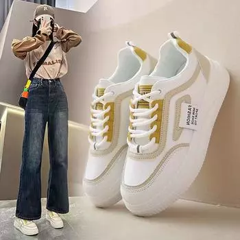 Белые туфли женские осенние новые туфли на платформе увеличивающие рост женские туфли универсальные повседневные спортивные туфли для сноуборда 35