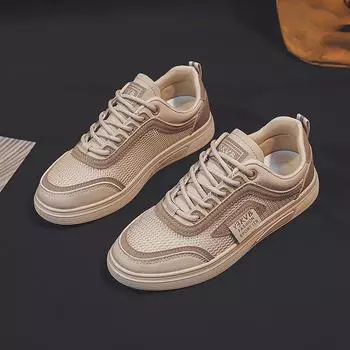 Белые туфли женские универсальные сетчатые дышащие универсальные туфли на плоской подошве студенческие белые туфли летние повседневные папины спортивные туфли для сноуборда 35