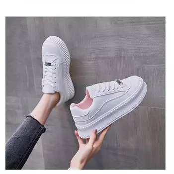 Белые туфли, женские весенние кроссовки 2024, женские вулканизированные туфли, кроссовки без шнуровки, женские модные кроссовки на платформе, женские туфли на плоской подошве 35 оранжевый