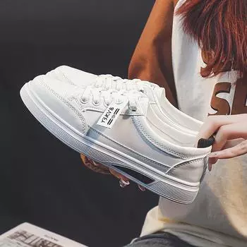 Белые туфли Женские весенние кроссовки Женские туфли Студенческая повседневная обувь Кроссовки Туфли-лодочки на плоской подошве 35