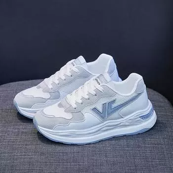 Белые туфли женские весна лето 2022 новые кроссовки на платформе женские повседневные спортивные кроссовки для бега теннисные туфли 35