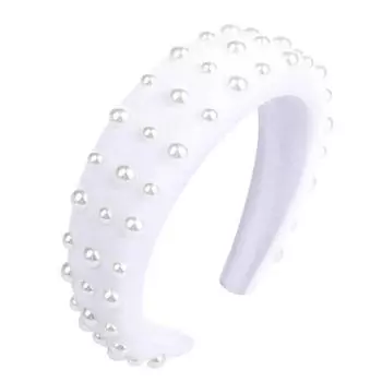 Белые жемчужные губчатые обручи для волос, повязка на голову для женщин, простые широкие повязки для волос для умывания, модные аксессуары для волос