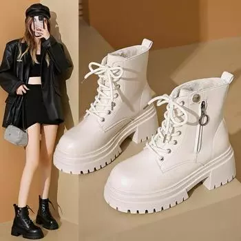 Белые женские ботильоны, новые зимние женские полусапожки из искусственной кожи, модные женские полусапожки с бисером, меховые теплые женские ботильоны, botas de mujer 35 чёрный