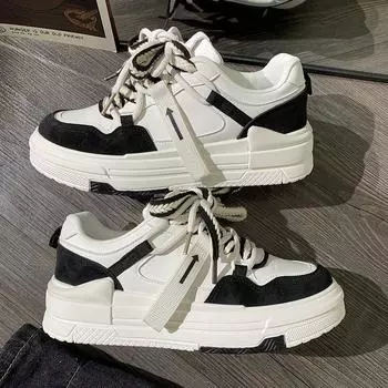 Белые женские кроссовки на платформе, кроссовки Kawaii Vintage Vulcanize Casual Korean Fashion Tennis Female Flats Vulcanize Shoes 35