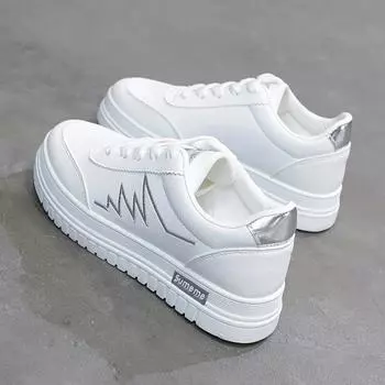 Белые женские кроссовки, весенние модные повседневные спортивные вулканизированные туфли для бега, женские туфли на плоской подошве, теннисные туфли, Zapatos De Mujer 35