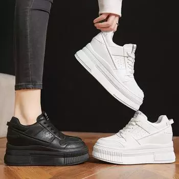 Белые женские повседневные туфли на толстой подошве 35 белый