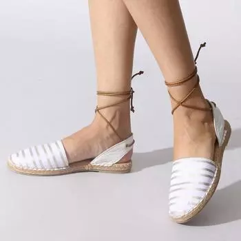 Белые женские сандалии из натуральной кожи