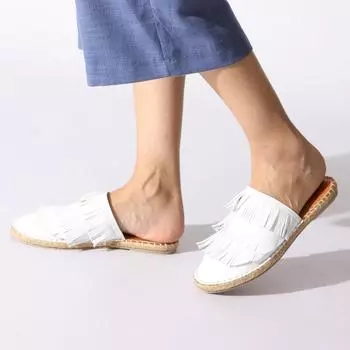 Белые женские тапочки из натуральной кожи