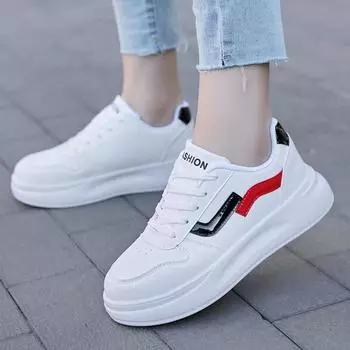Белые женские туфли, новая весенняя версия, повседневная обувь на шнуровке, женские удобные нескользящие женские кроссовки на плоской подошве, Zapatillas 36