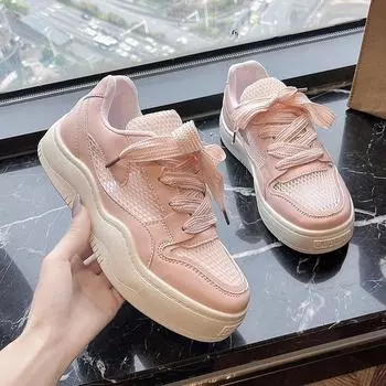 Белые женские туфли. Новые туфли на мягкой подошве с сетчатой поверхностью. Повседневная универсальная модная обувь. Летние тонкие дышащие туфли для досок. 35