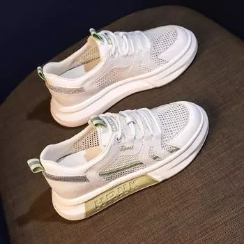Белые женские туфли, новые весенне-летние универсальные дышащие кроссовки на плоской сетке, модные студенческие повседневные кроссовки для женщин 35