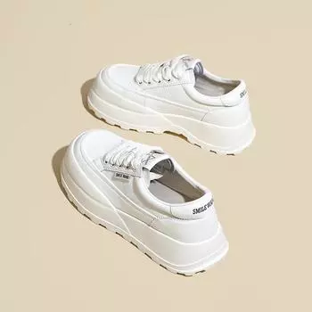 Белые женские туфли, новые весенние модные повседневные спортивные туфли на толстой подошве с увеличенной мягкой подошвой, модные 35 белый