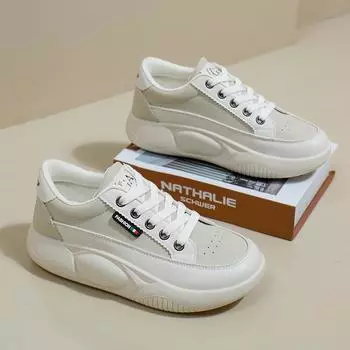 Белые женские туфли, новые весенние модные универсальные лоферы на платформе, весенне-осенняя повседневная обувь 36