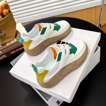 Белые женские туфли, новые весенние универсальные кроссовки на платформе в корейском стиле для студенток, повседневная женская дышащая обувь K8610 35