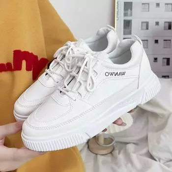 Белые женские туфли, смешанная партия, осенние новые резиновые, с мягкой подошвой, из мягкой кожи, легкие повседневные женские кроссовки в базовом стиле 35