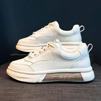 Белые женские туфли, весенне-осенние новые универсальные туфли для папы на толстой подошве, летние спортивные повседневные туфли для досок 35 белый