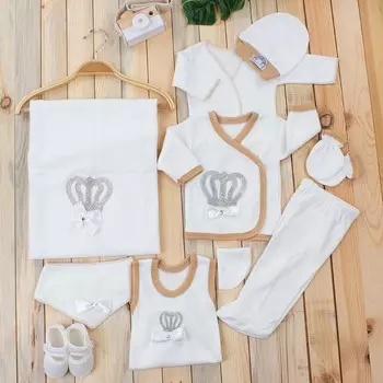 Белый 10 штук King Crown Baby Boy Hospital Outlet Set